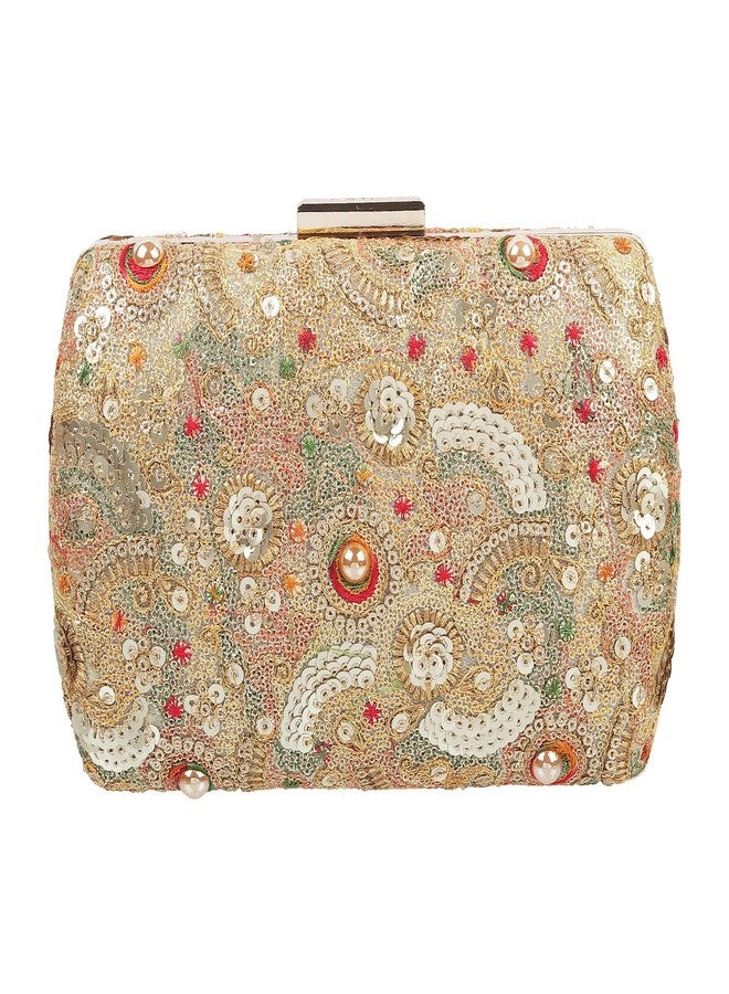 Metro Womens Synthetic Gold Clutch (One Size) - Image 3